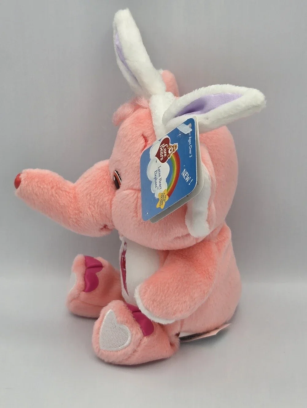 2004 LOTSA HEART ELEPHANT Care Bear Cousins EASTER BUNNY EARS Tags